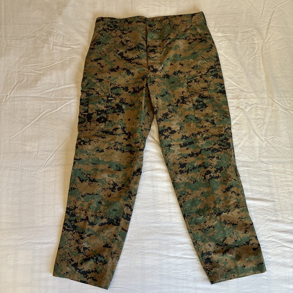Propper Woodland Marpat Cargo Pants Mens L 38 Tactical BDU Military Button Fly